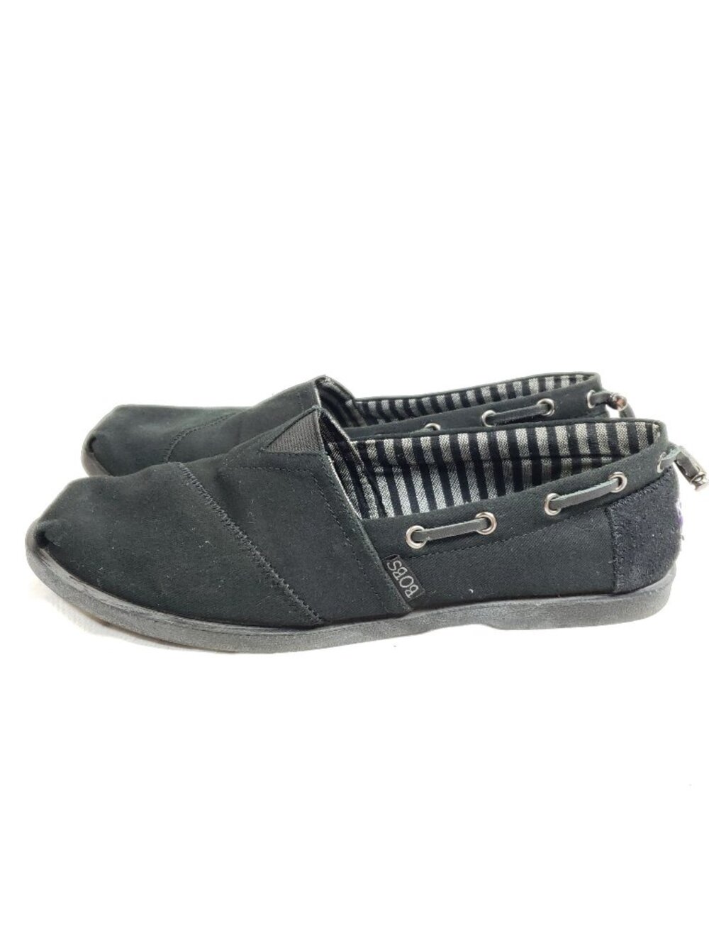 Bobs Skechers Women's Size 10 Espadrilles Slip On Shoes Black Canvas
